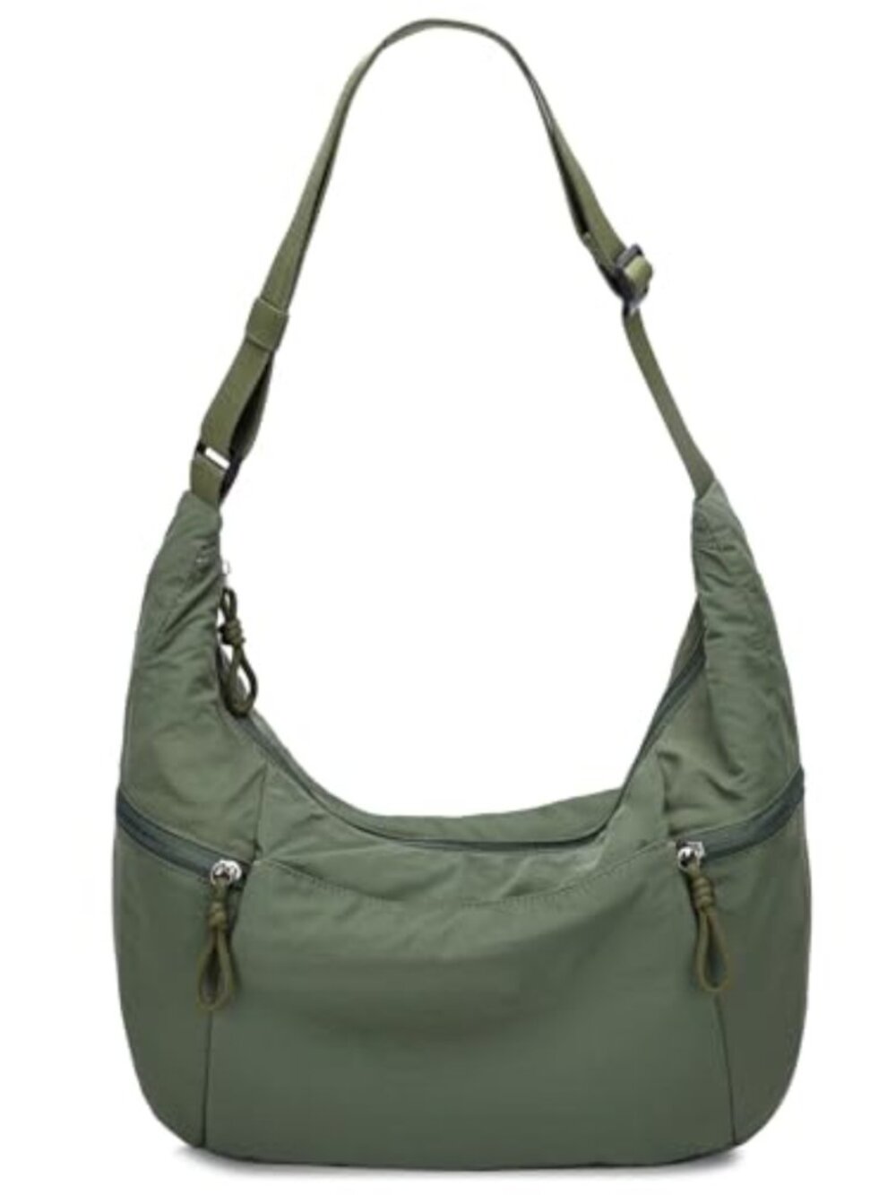 Nylon Crescent Crossbody Bag for Women - Large Slouchy Hobo Purse